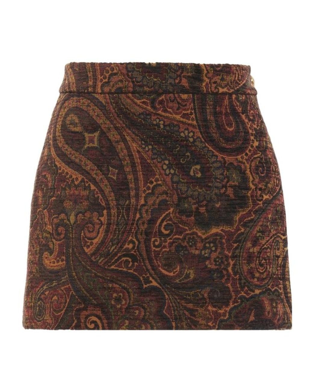 Chloé Brown Chloé Paisley Jacquard Mini Skirt