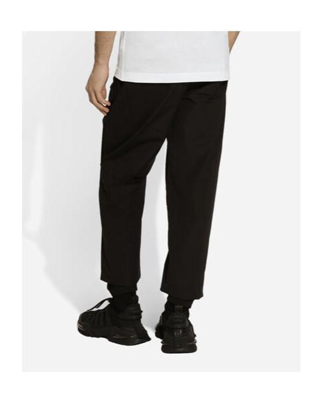 Dolce & Gabbana Black Cotton Jogging Pants for men