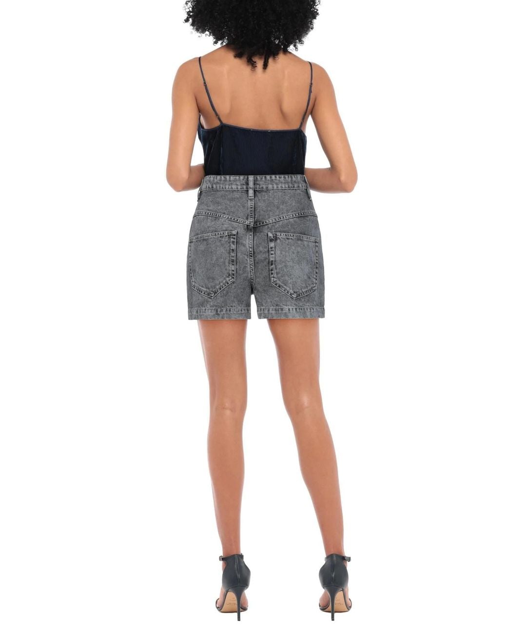 Isabel Marant Gray Solid Color Fashion Denim Shorts