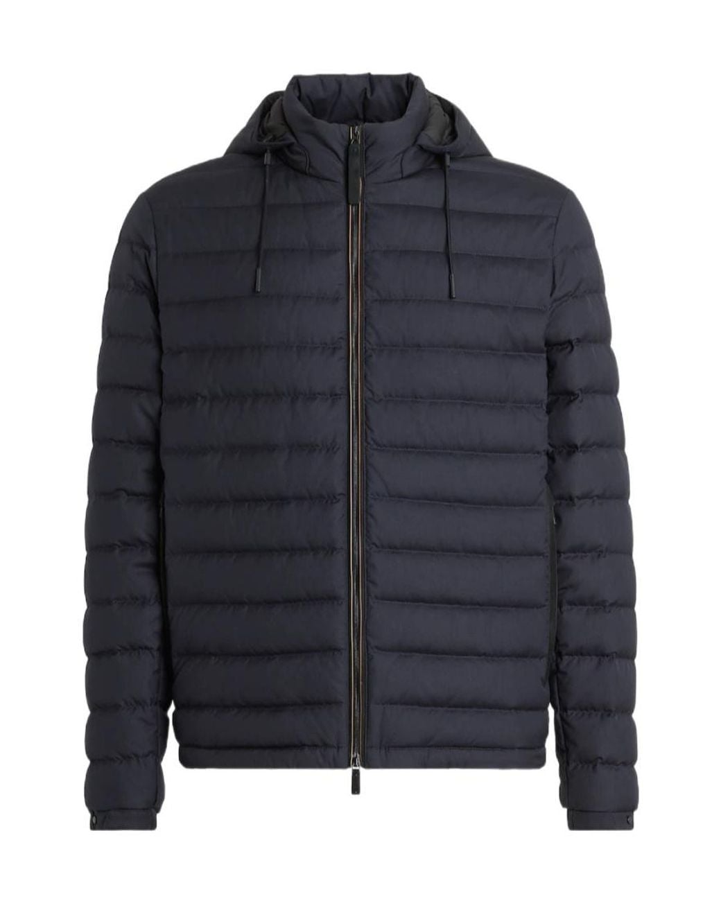 Zegna Blue Hooded Padded Jacket for men
