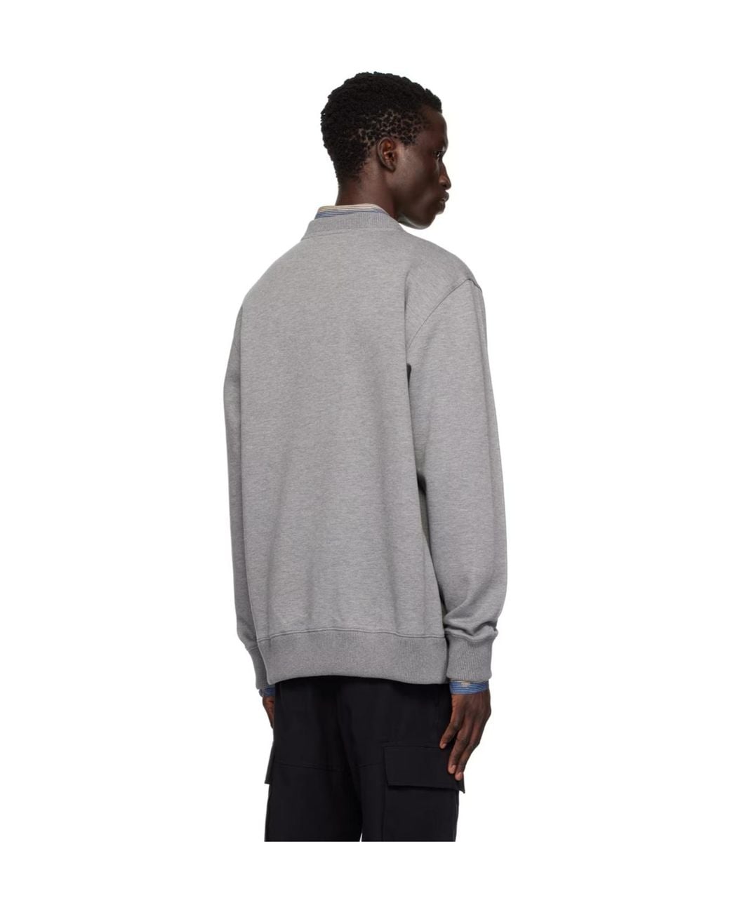 Givenchy Gray Logo Round-Neck Sweater for men