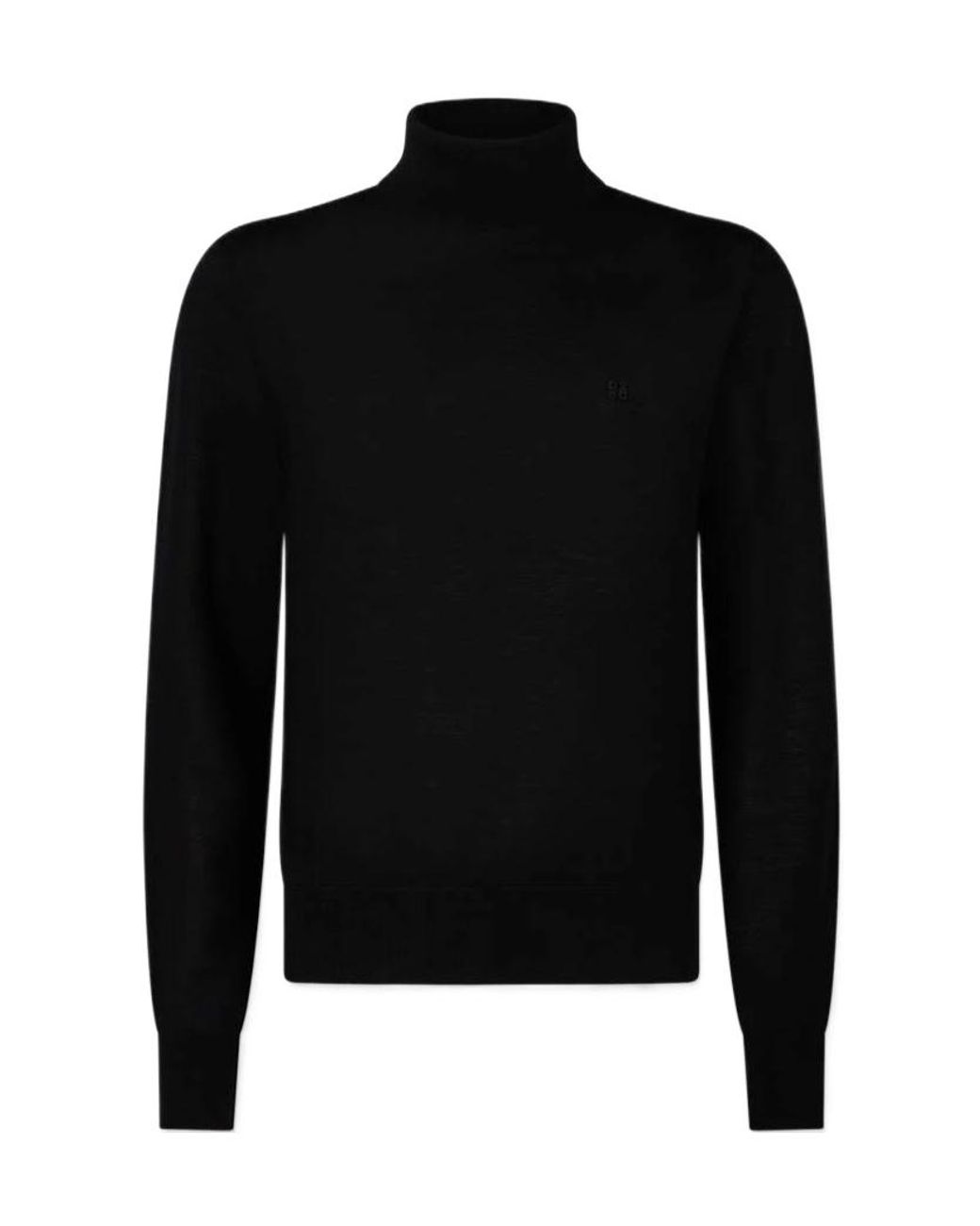 DSquared² Black D2 Logo Embroidered Turtleneck Knit Jumper for men
