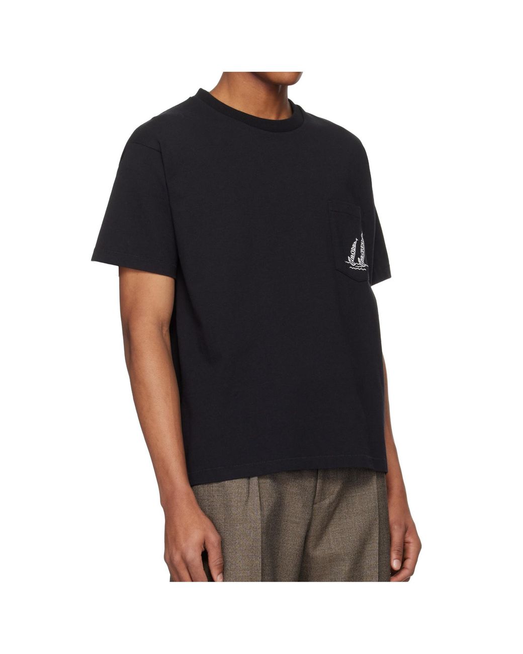 Bode Black Recreation Sails Crewneck T-Shirt for men