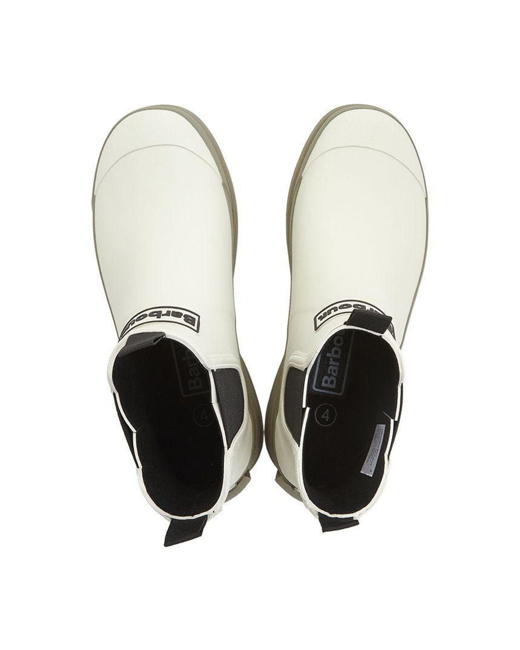 Barbour White Round-Toe Rain Boots