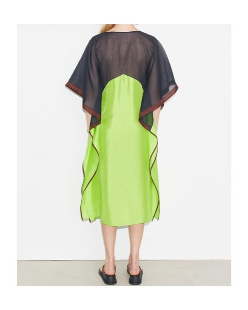 Tory Burch Green Colourblock Midi Dress