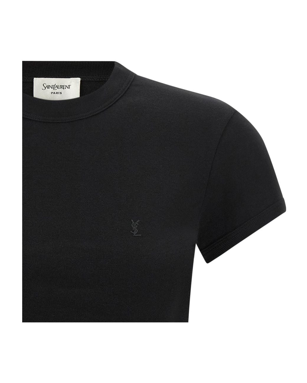 Saint Laurent Black Crewneck Short-Sleeved T-Shirt