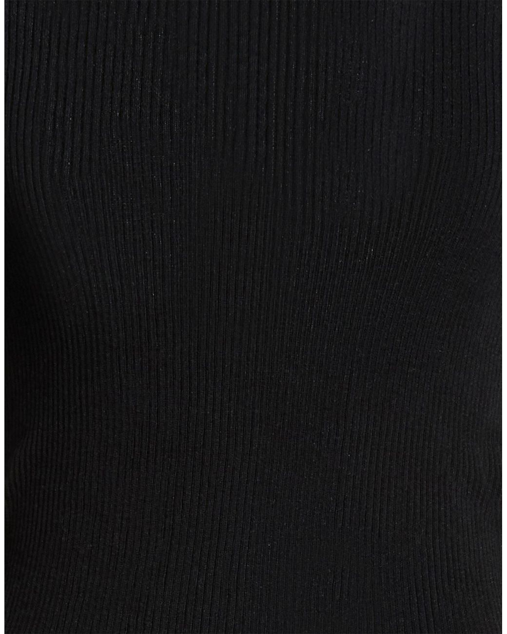 MM6 by Maison Margiela Black Solid Color Appliqué Knit Sweater