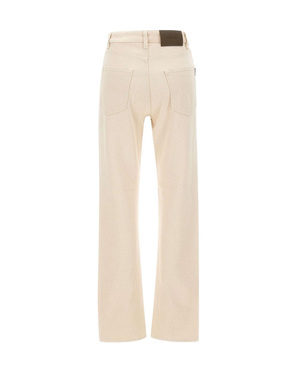 Aspesi Natural High-Waist Straight-Leg Jeans