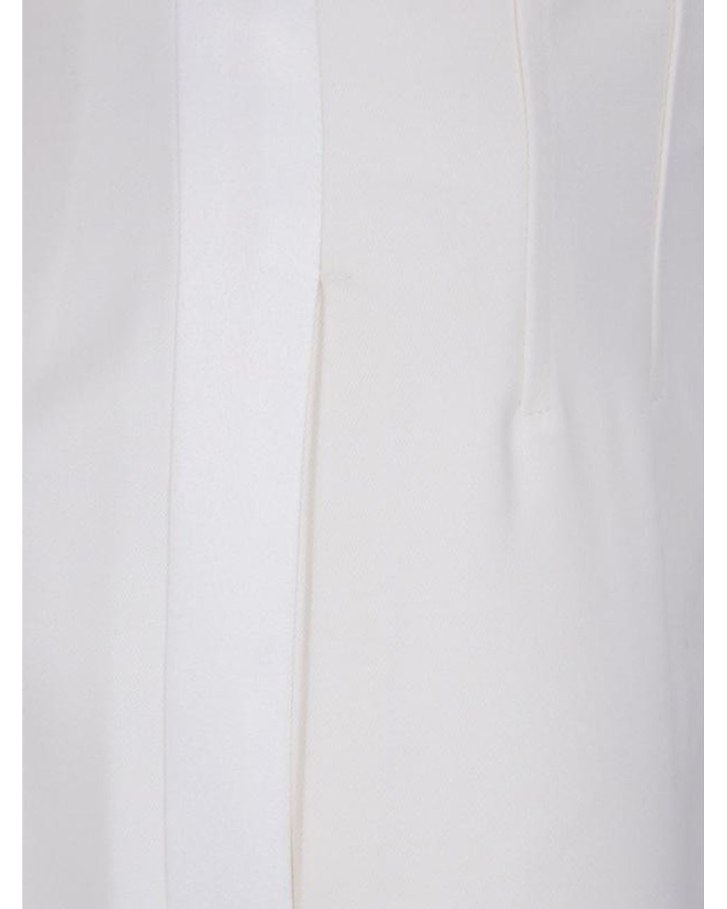 Max Mara White Balta High-Waist Wide-Leg Pants
