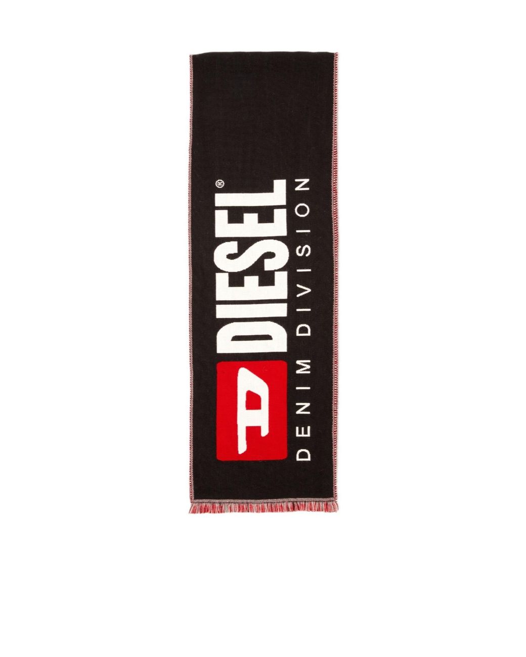 DIESEL Red Wool-Blend Scarf With Maxi Jacquard Logo for men