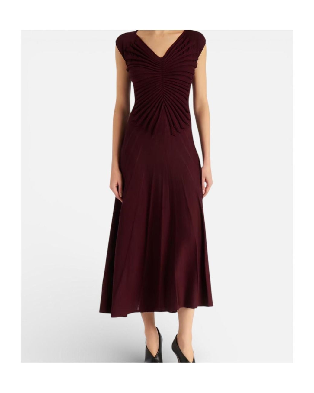 Alaïa Red V-Neck Dress