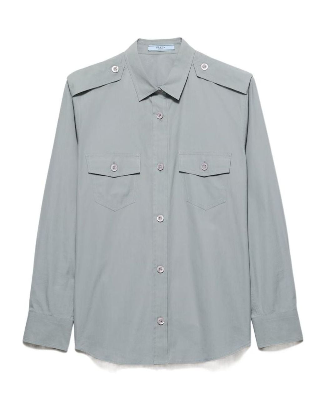 Prada Gray Long-Sleeved Button-Up Shirt