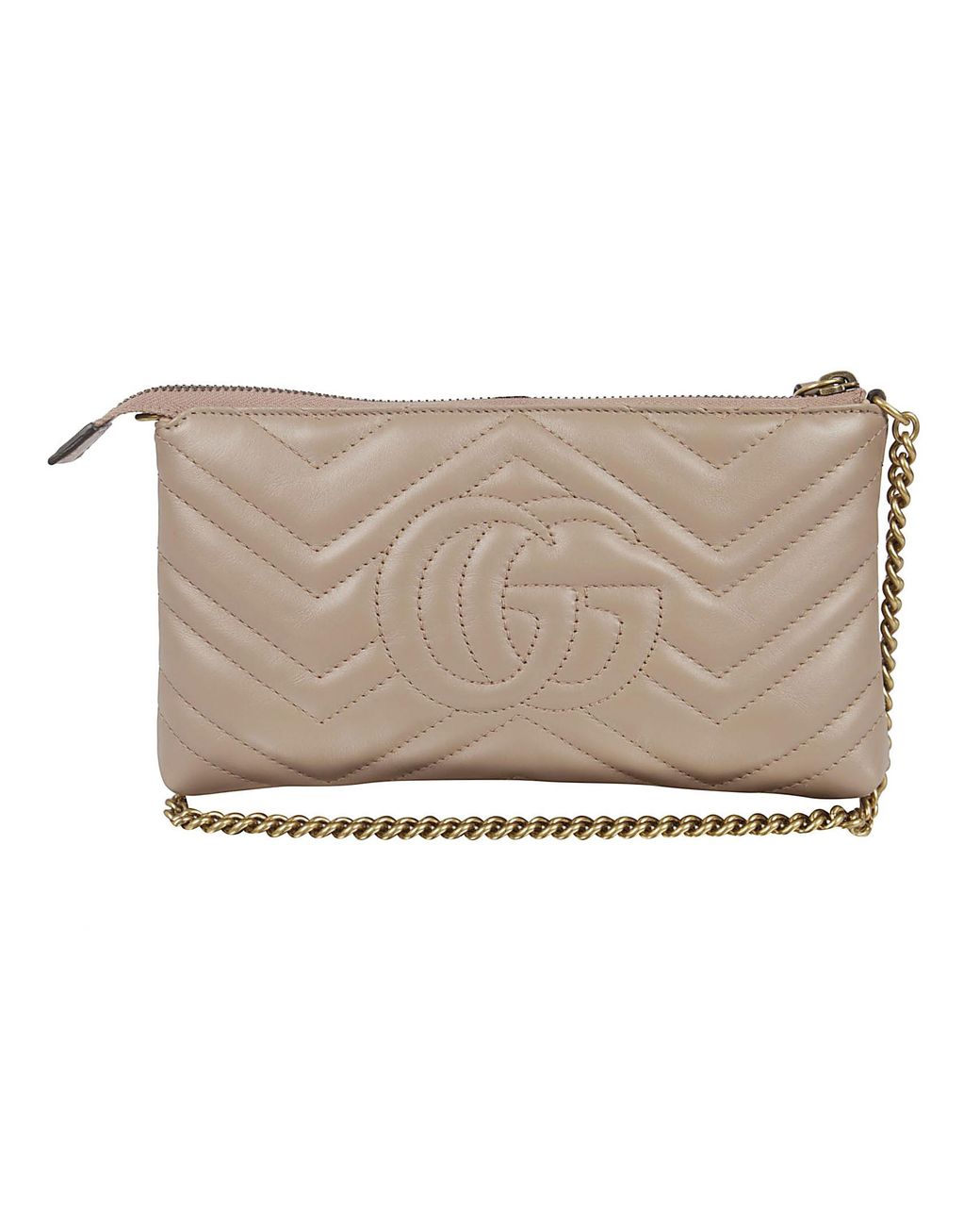 Gucci Natural Gg Marmont Mini Chain Bag