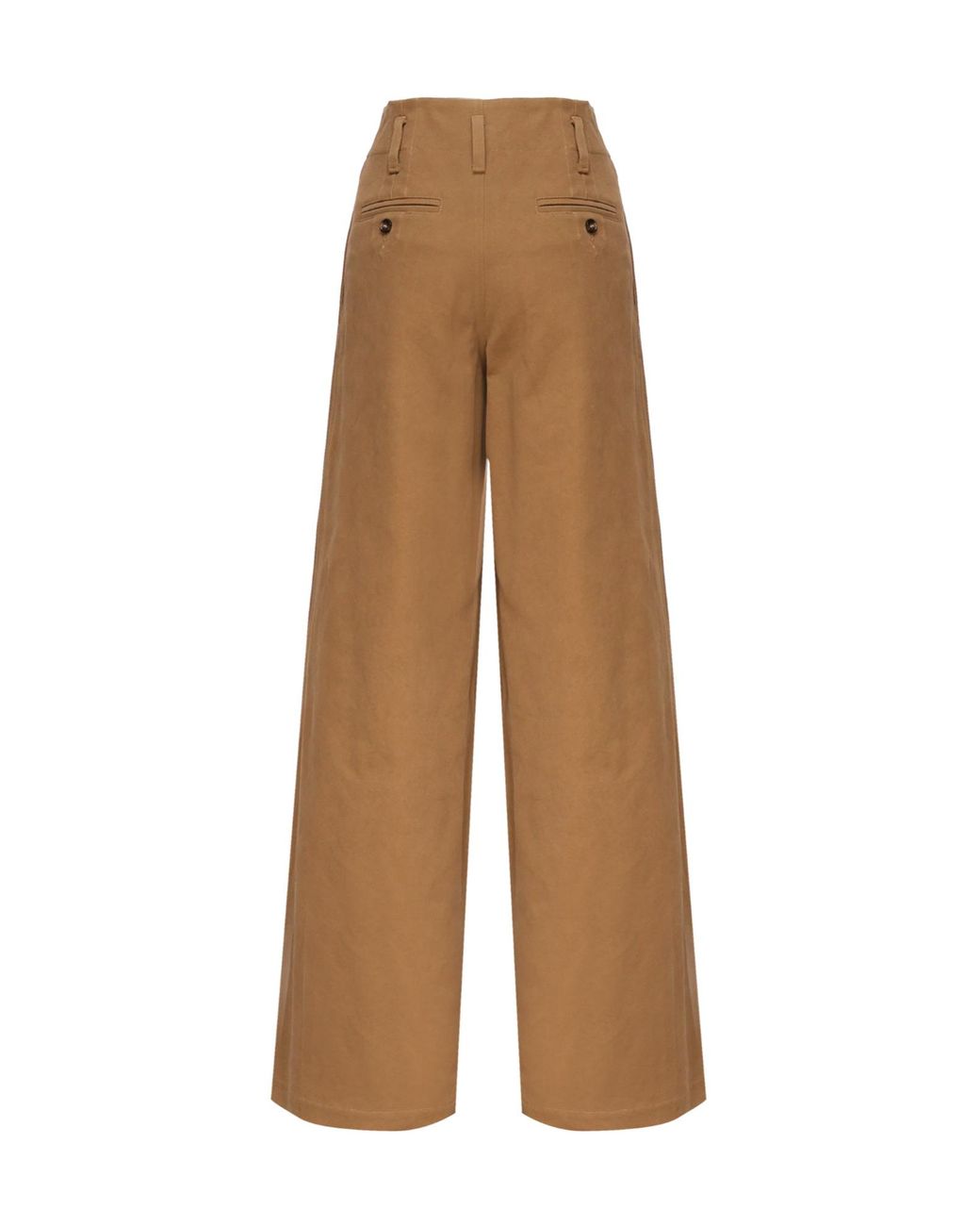 Chloé Natural Chloé Front-Zipped Belt-Looped Trousers