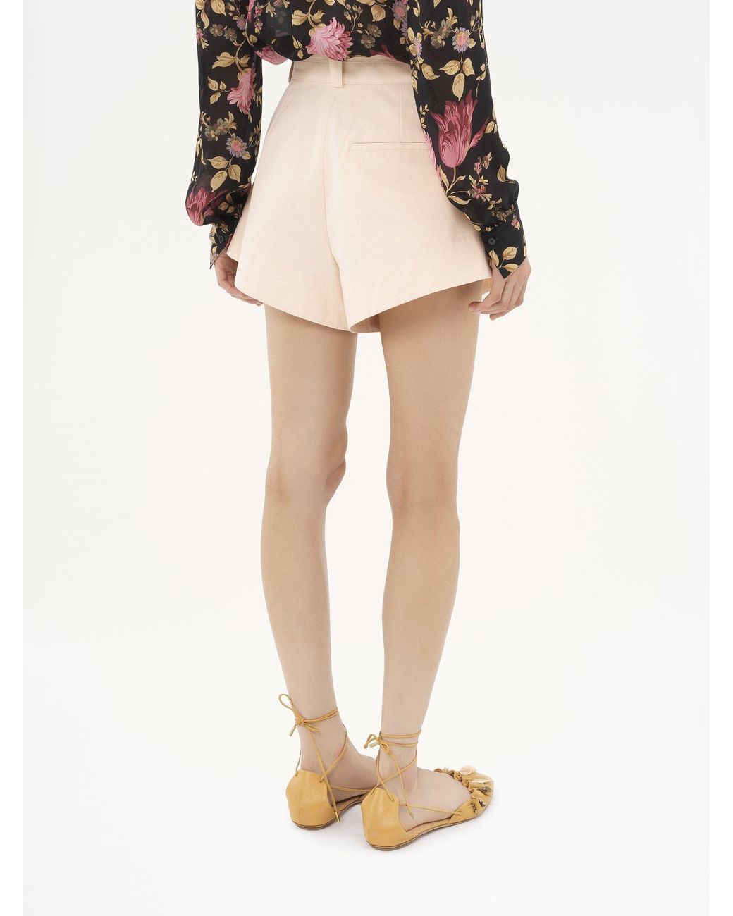 Chloé Natural Chloé High-Waisted Mini Shorts