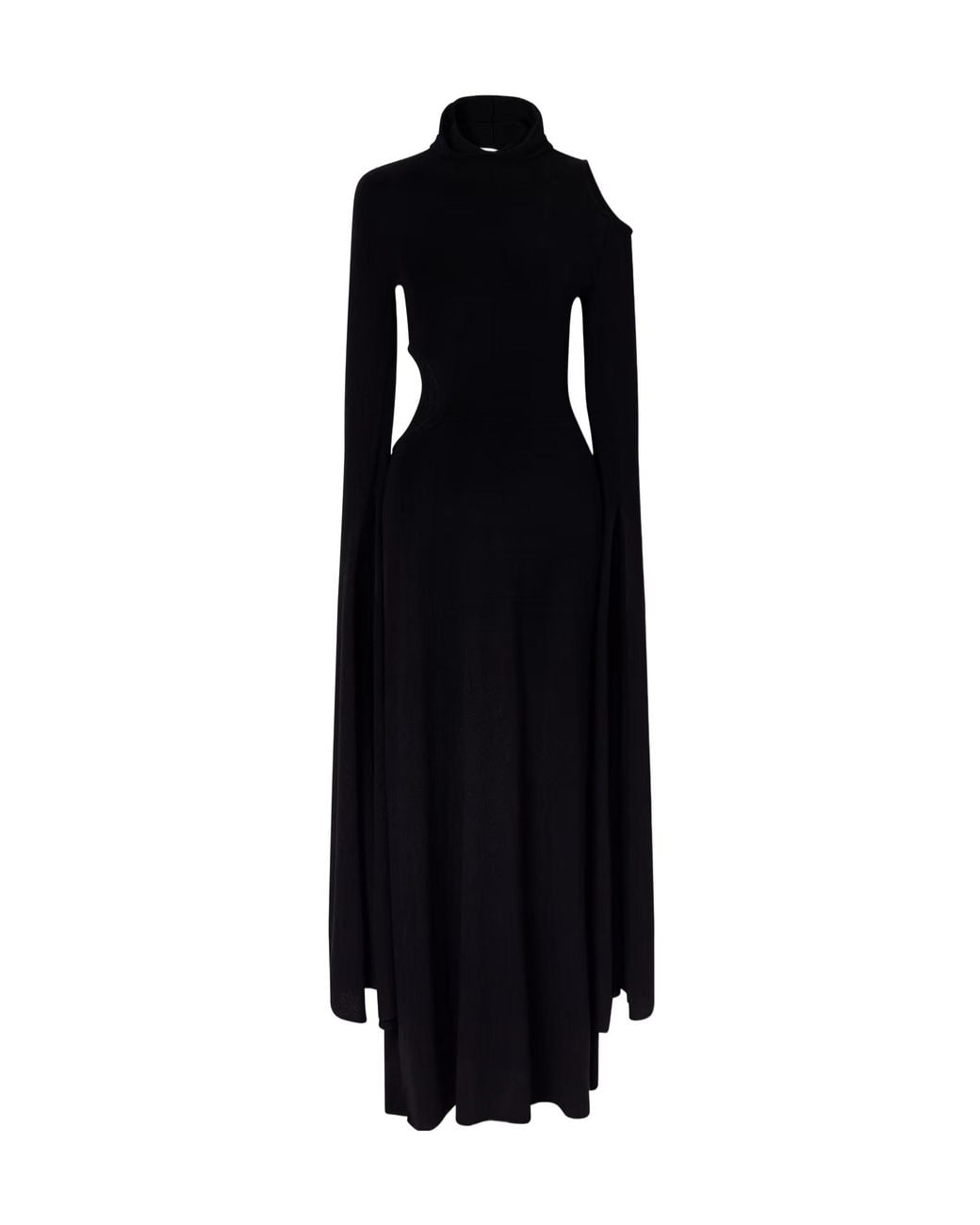 Gabriela Hearst Black Daya Hooded Cutout Silk Maxi Dress