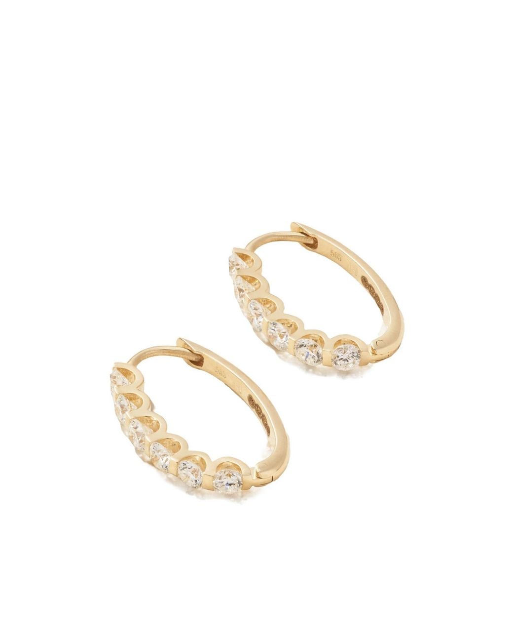 Ileana Makri Metallic 14-Karat Diamond Hoop Earrings