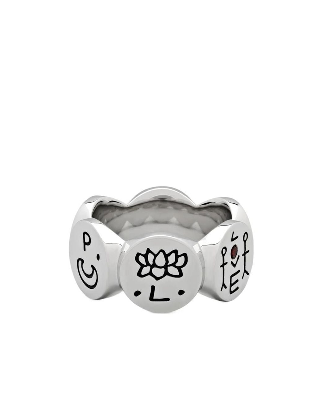 Tom Wood White Patterned Rings for men