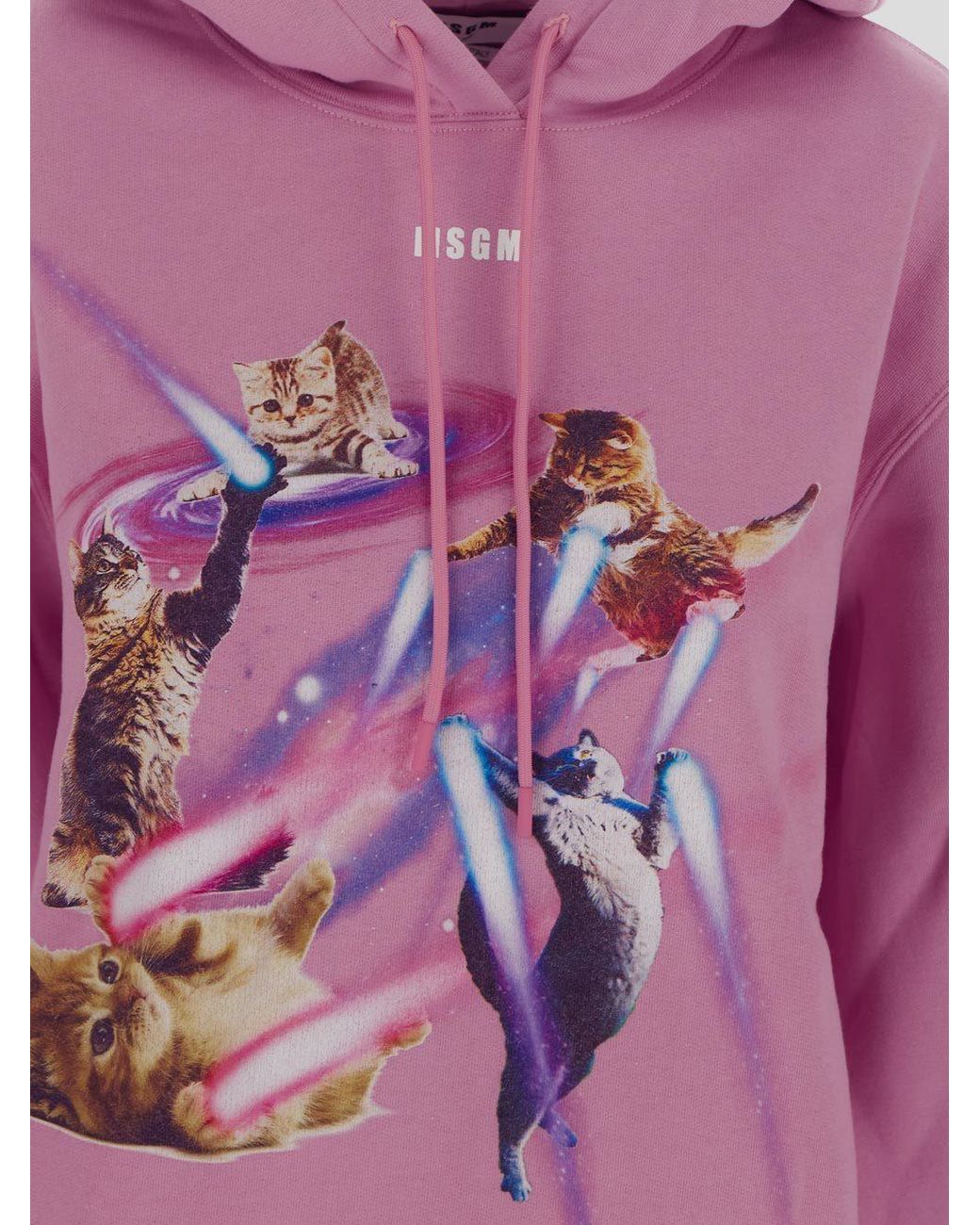 MSGM Purple Graphic-Print Long-Sleeve Hoodie