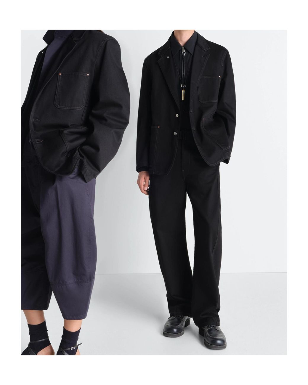 Lemaire Black Single-Breasted Blazer for men