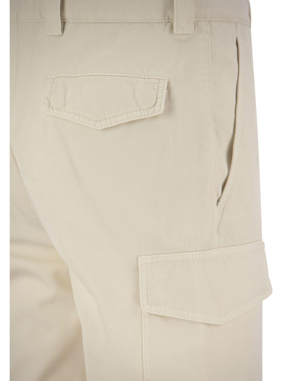 Brunello Cucinelli Natural Straight-Leg Cargo Pants for men