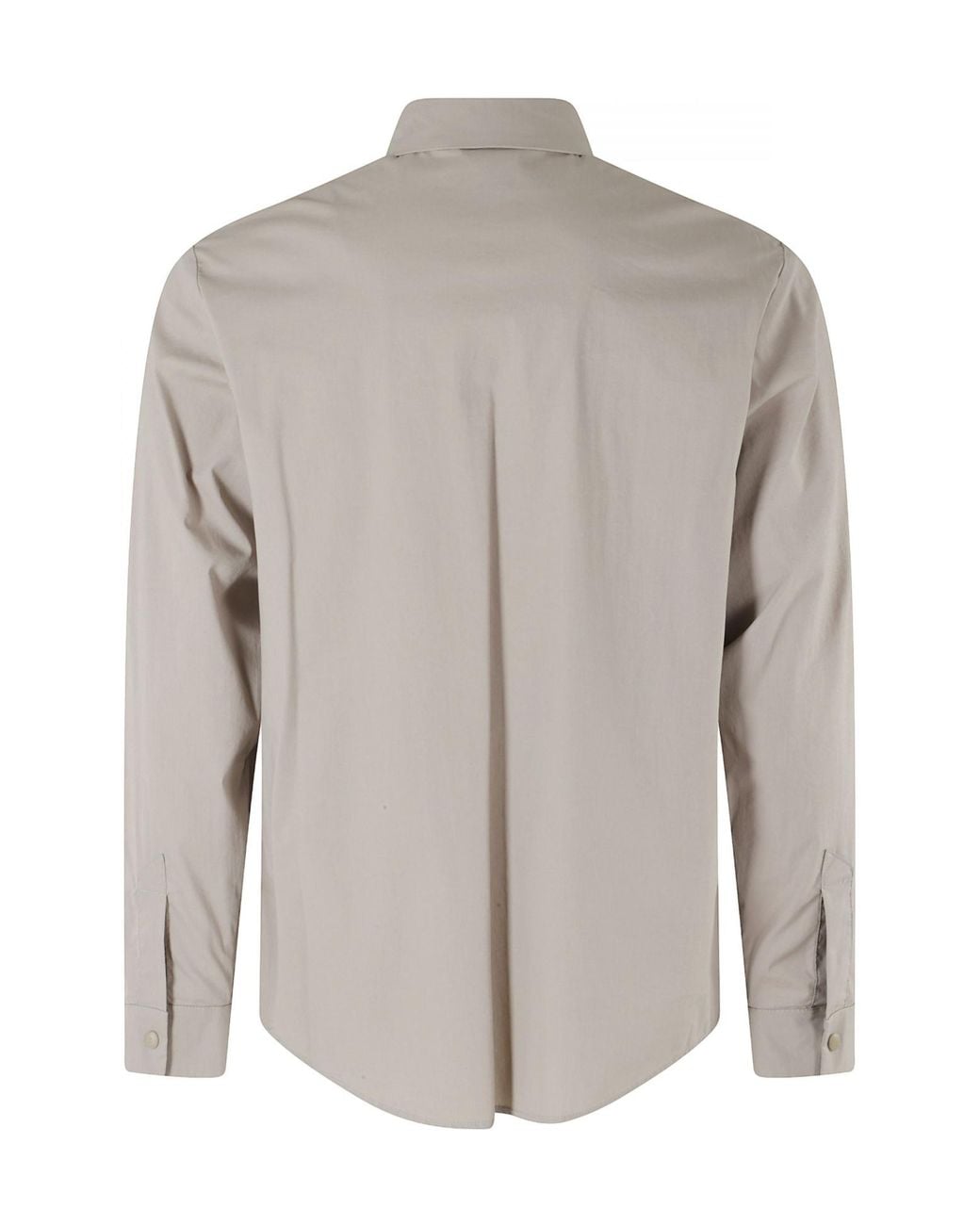 Aspesi Gray Zip-Pocket Long-Sleeve Shirt for men