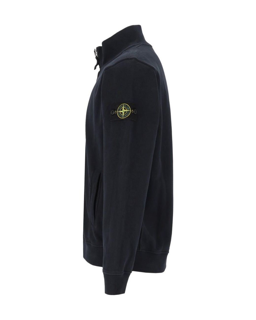 Stone Island Blue Brushed Fleece Track Jacket for men