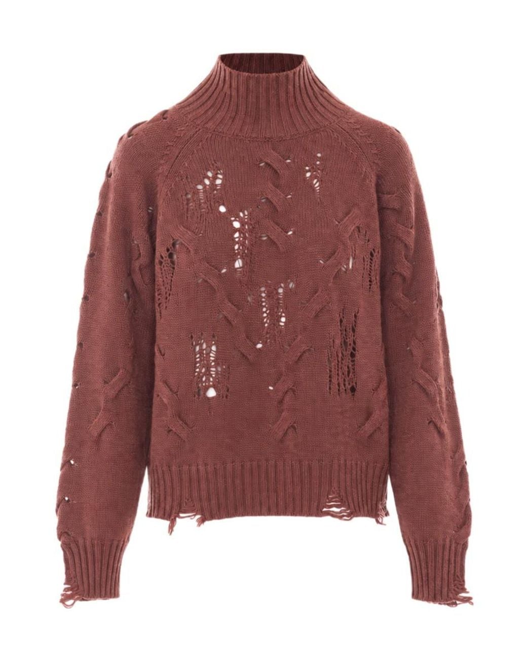 Aniye By Red Tina Distressed Turtleneck Knitted Sweater