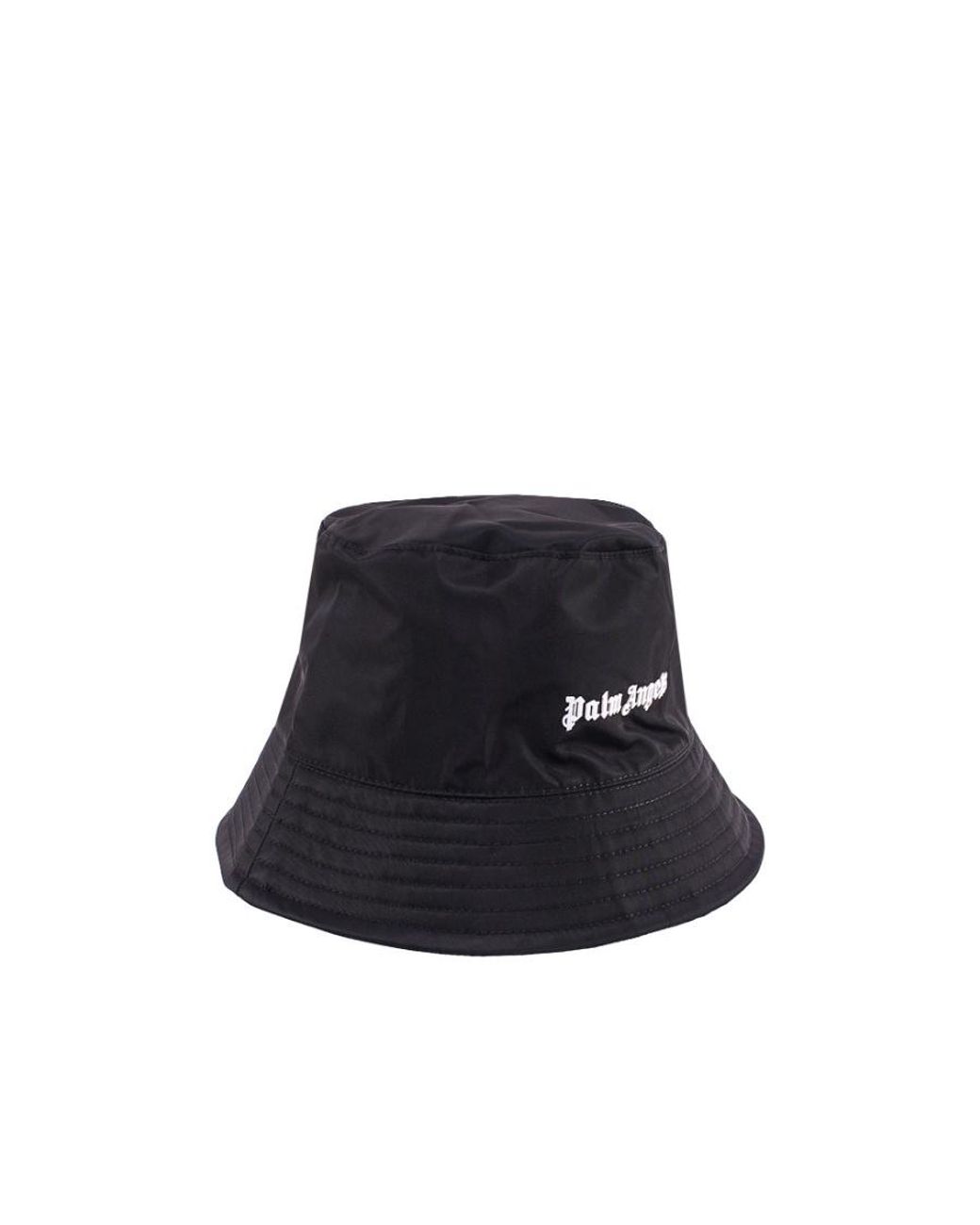 Palm Angels Blue Logo-Detailed Bucket Hat