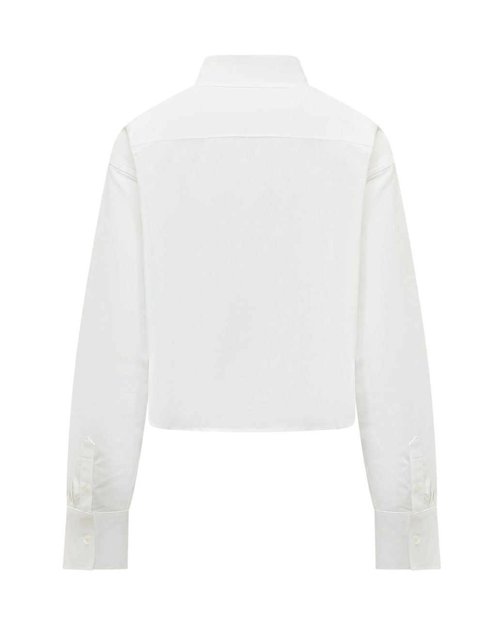 AMI White Heart-Embroidered Oxford Shirt