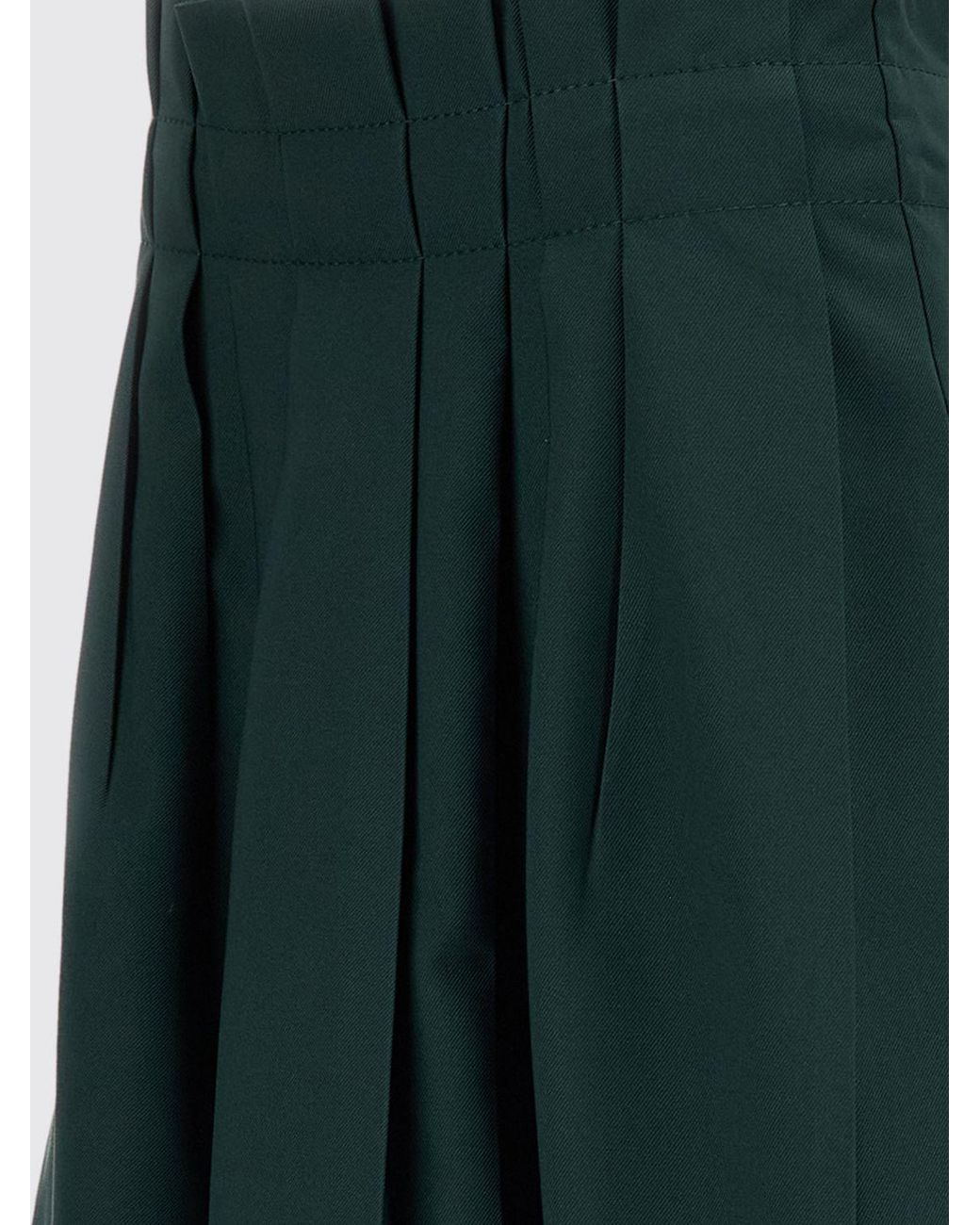 Marni Green Pleated Midi Skirt