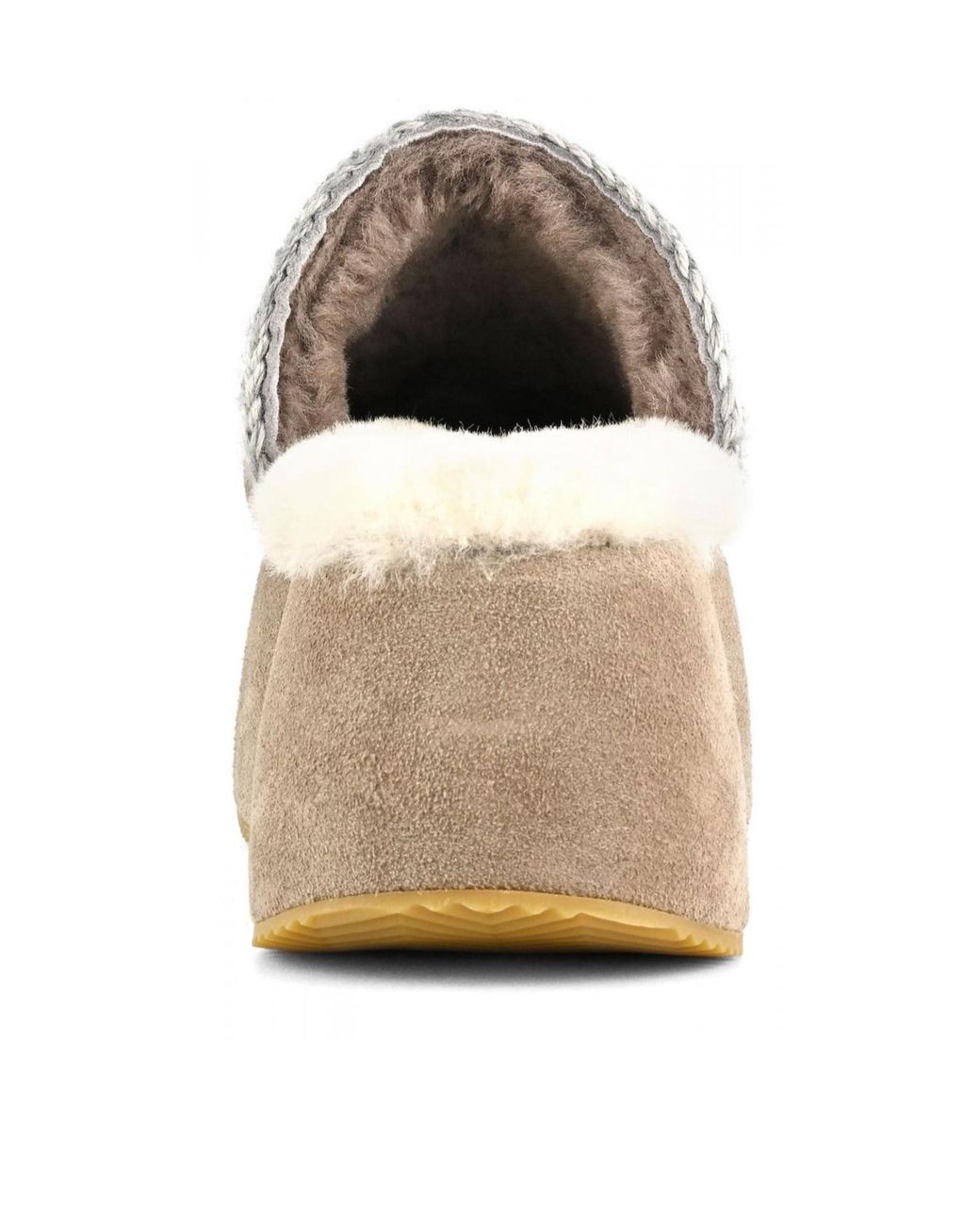 Mou Natural Whipstitch 70Mm Suede Platform Slippers