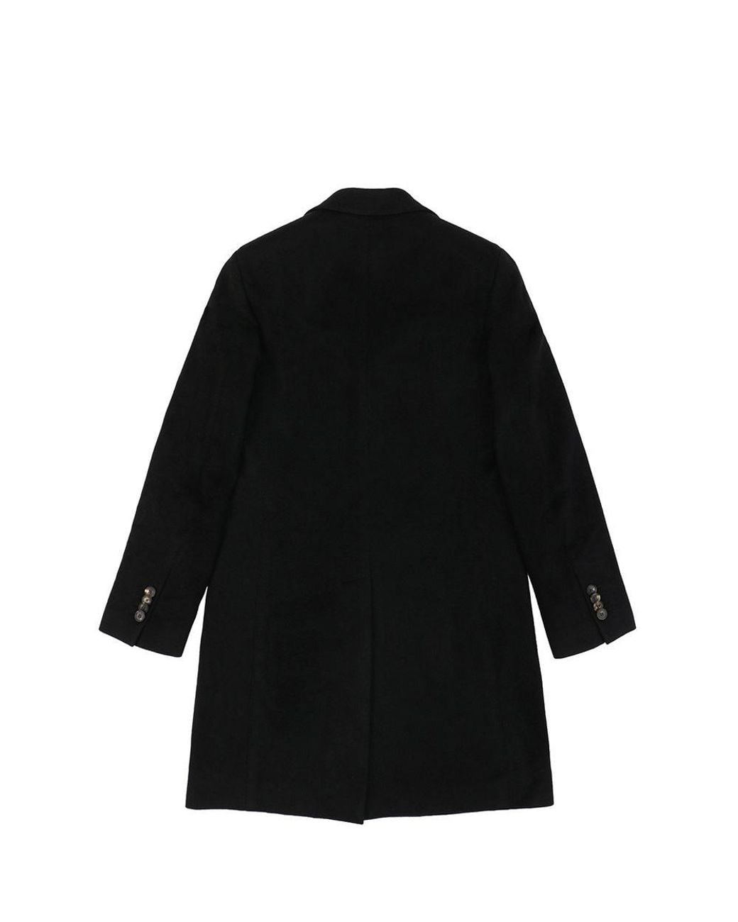 Ferragamo Black Notched Collar Buttoned Coat for men