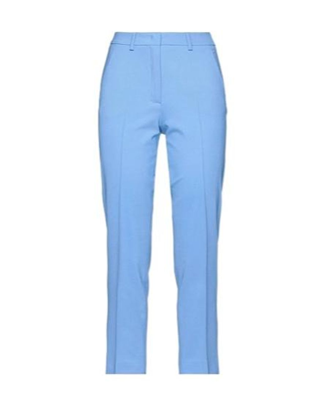 Weekend by Maxmara Blue Solid-Colored Wool Trousers
