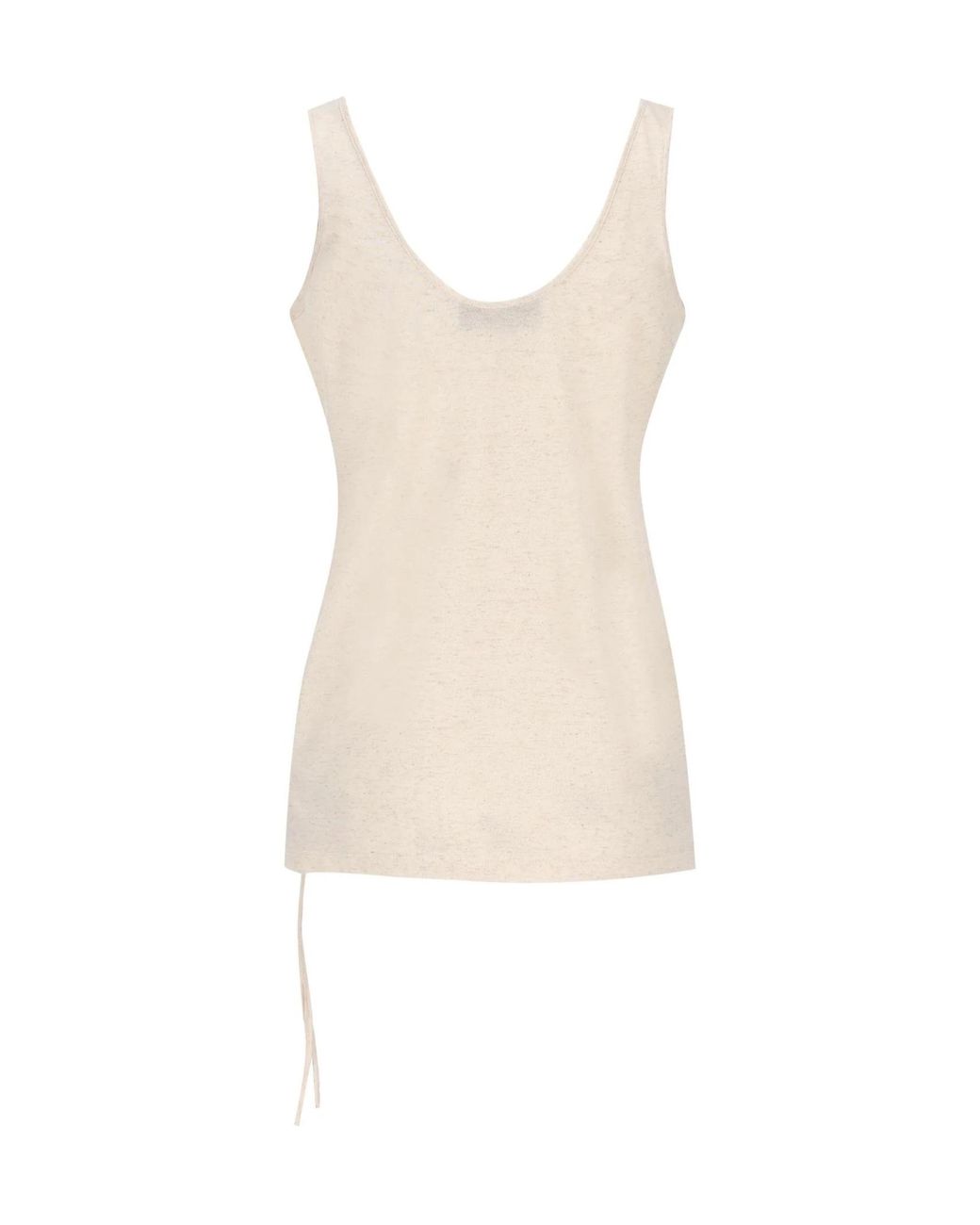 Fendi Natural Logo Detailed Embellished Tank Top