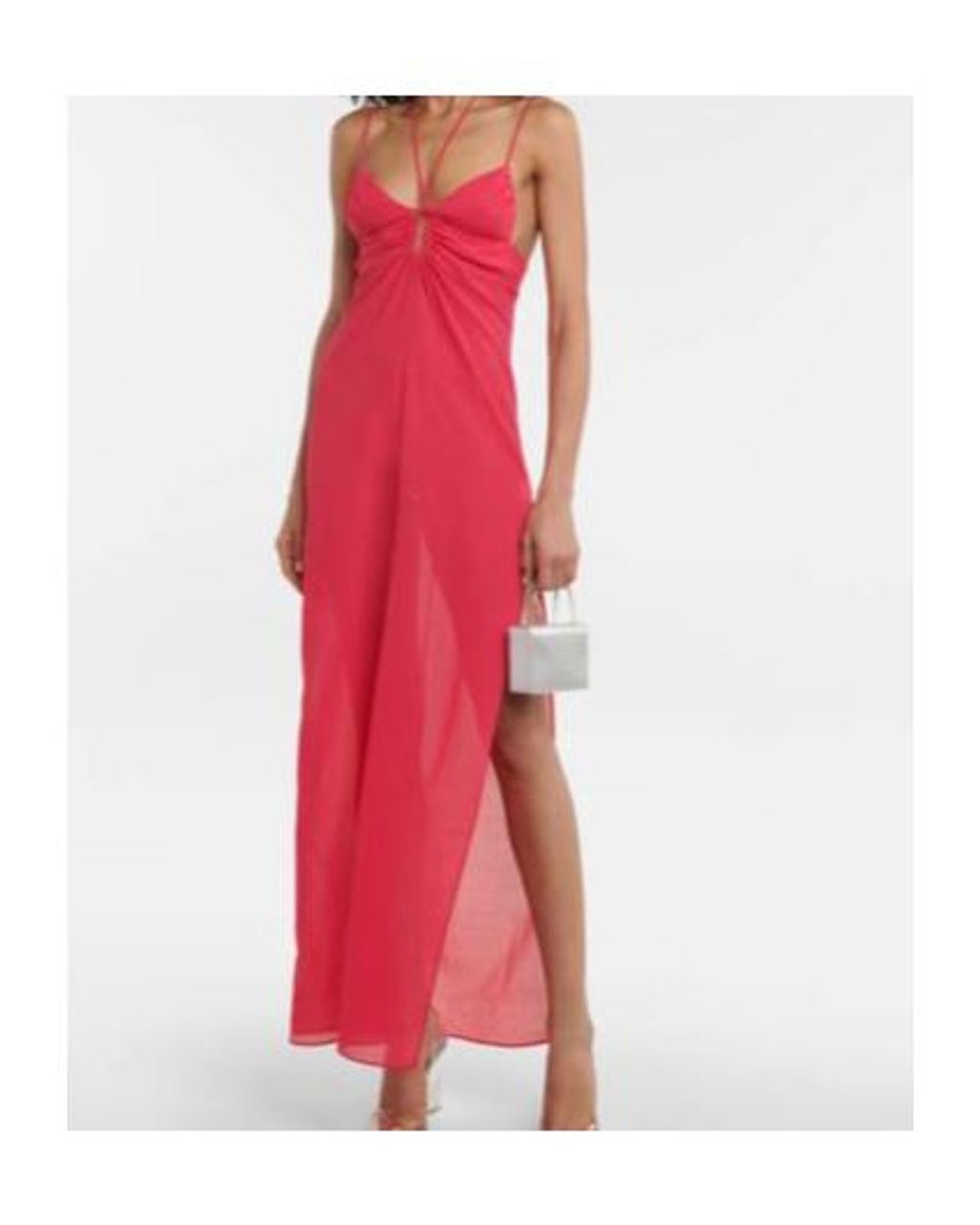 Nensi Dojaka Red Cutout Halterneck Maxi Dress