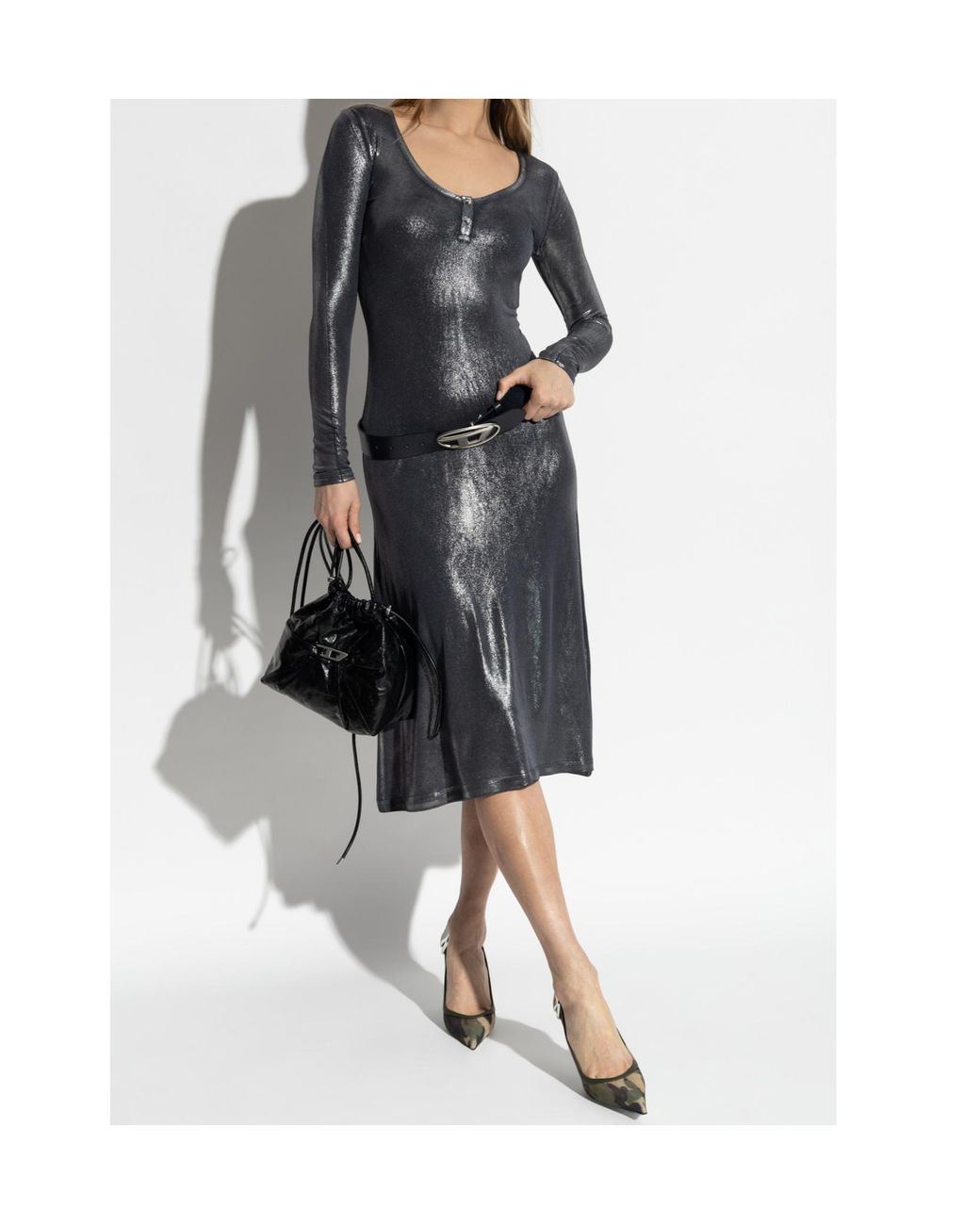DIESEL Gray D-Ama-Ls Midi Dress