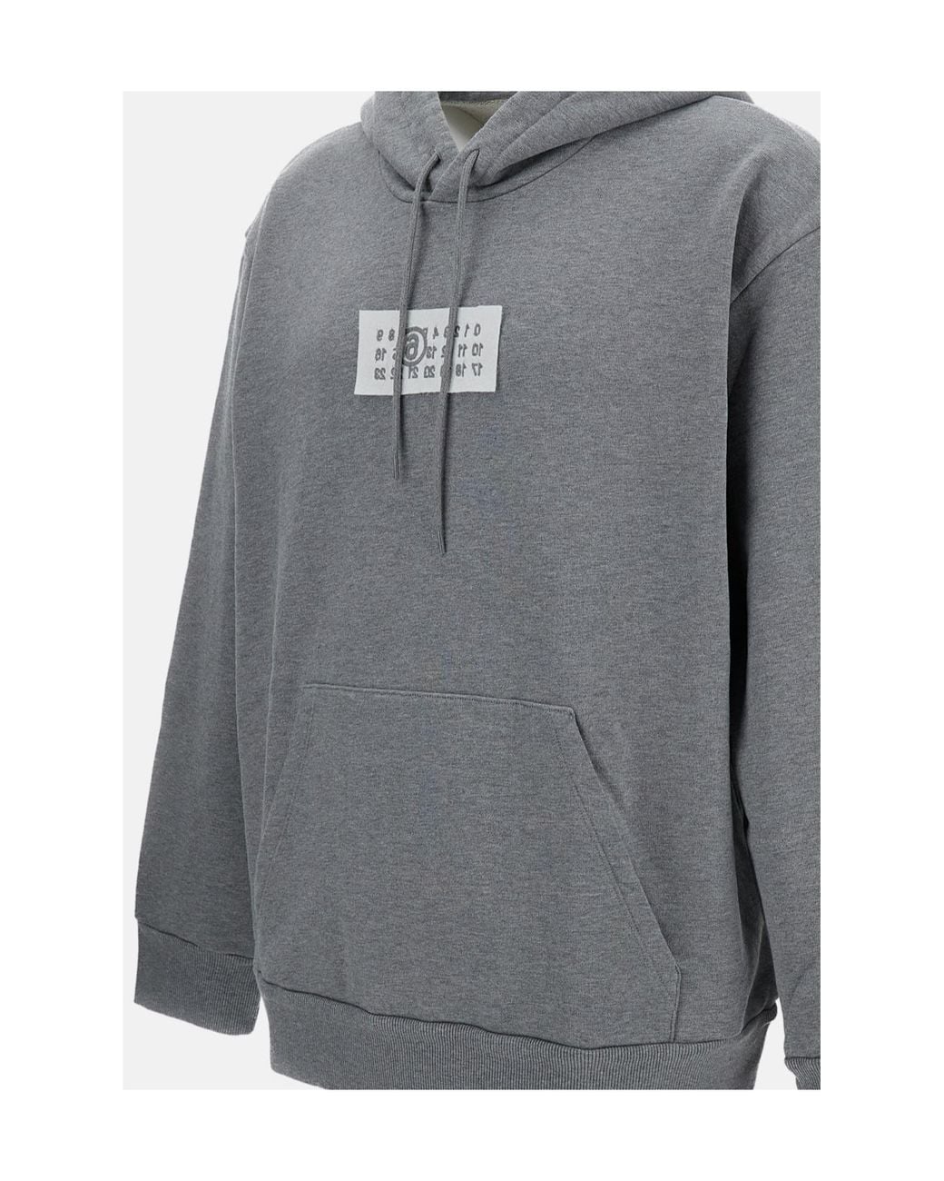 MM6 by Maison Margiela Gray Logo Patch Hoodie for men