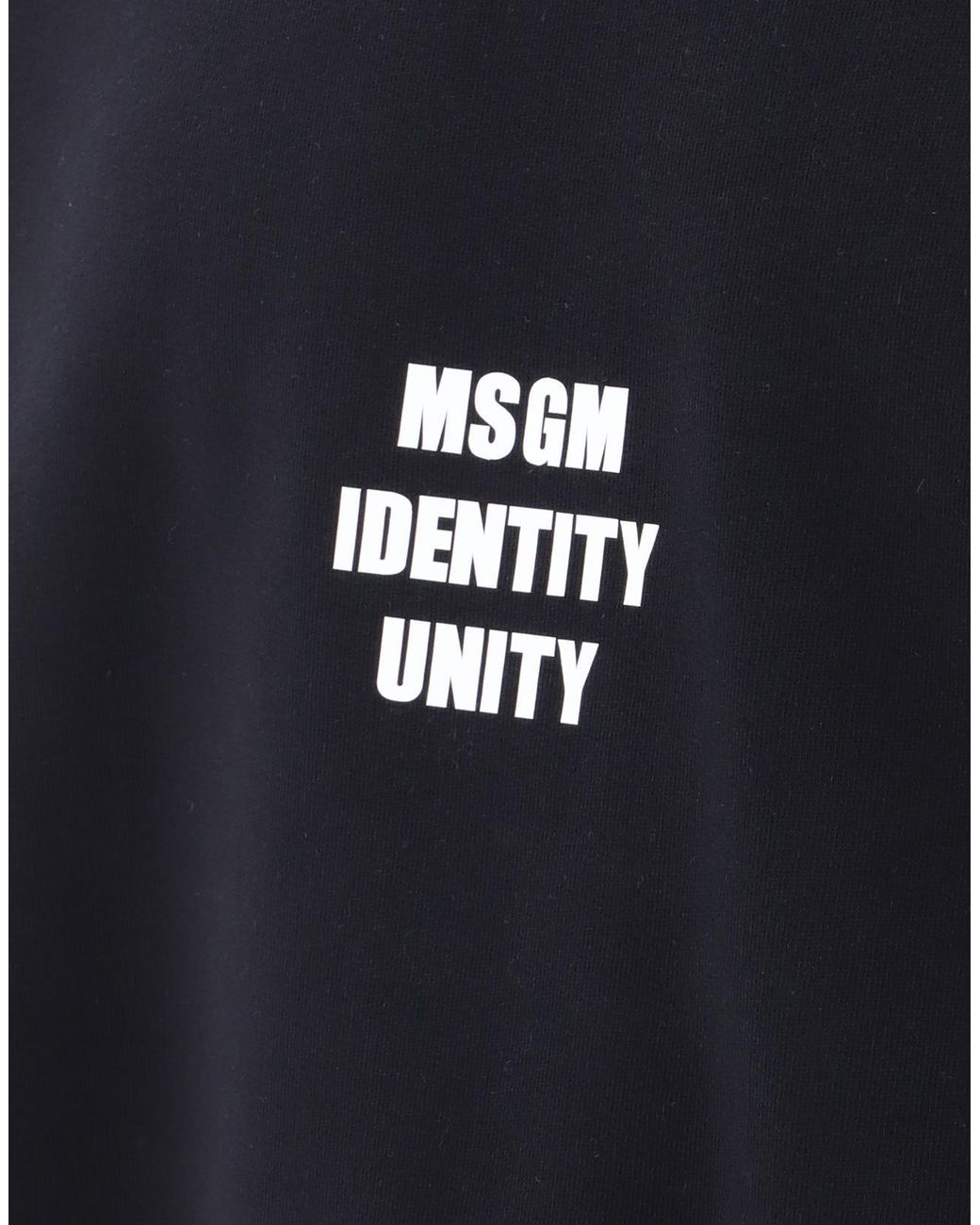 MSGM Blue Slogan Printed Cotton Pullover for men