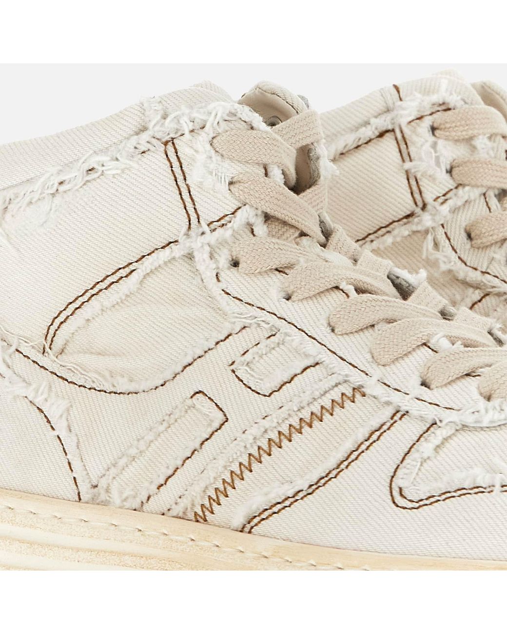 Hogan Natural Contrast-Stitch High-Top Lace-Up Sneakers