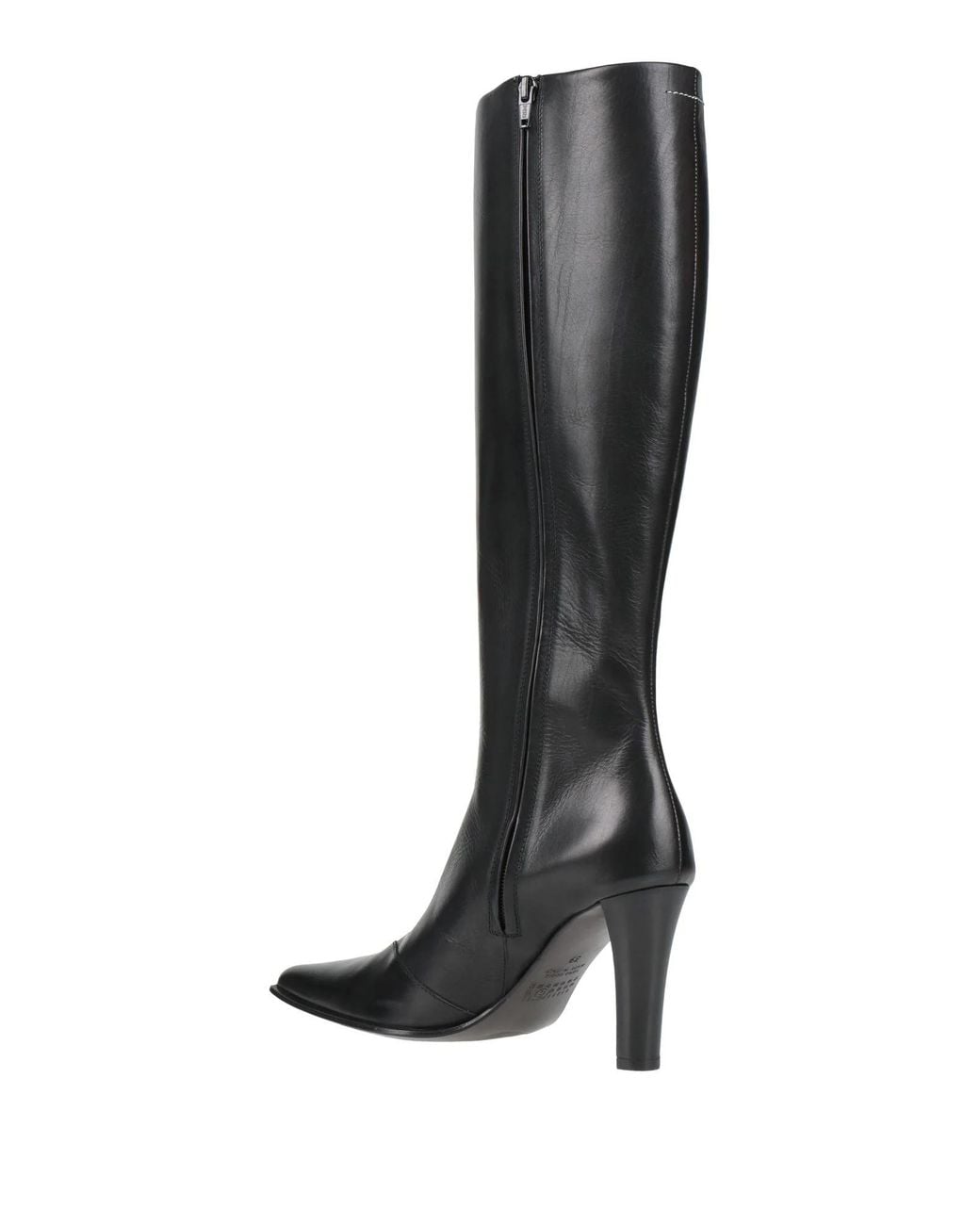 MM6 by Maison Margiela Black Simple Leather Boots