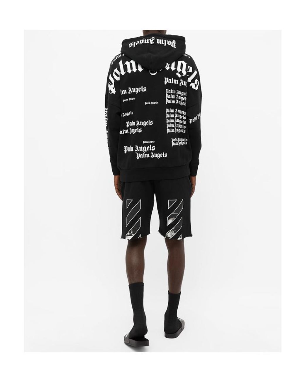 Palm Angels Black Ultra Logo-Print Hoodie for men
