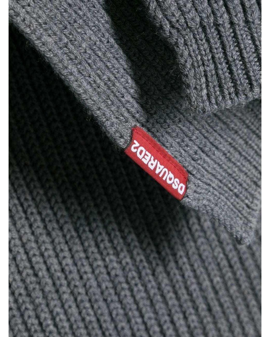 DSquared² White Logo Patch Scarf-Beanie Set for men