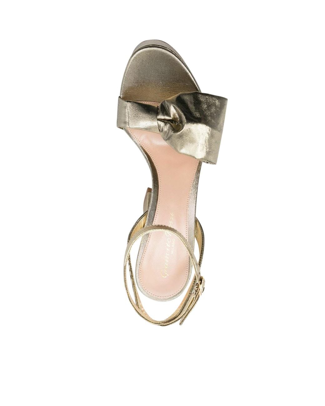 Gianvito Rossi Metallic Bow-Detailed Platform Sandals