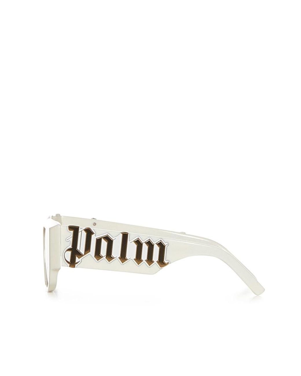 Palm Angels White Laguna Rectangle-Frame Sunglasses for men