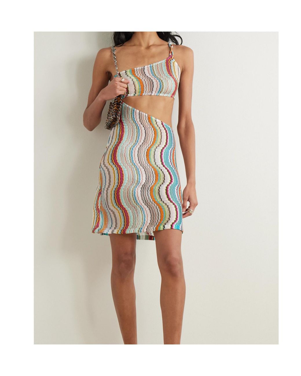 Missoni White Wave Lamé Midi Dress