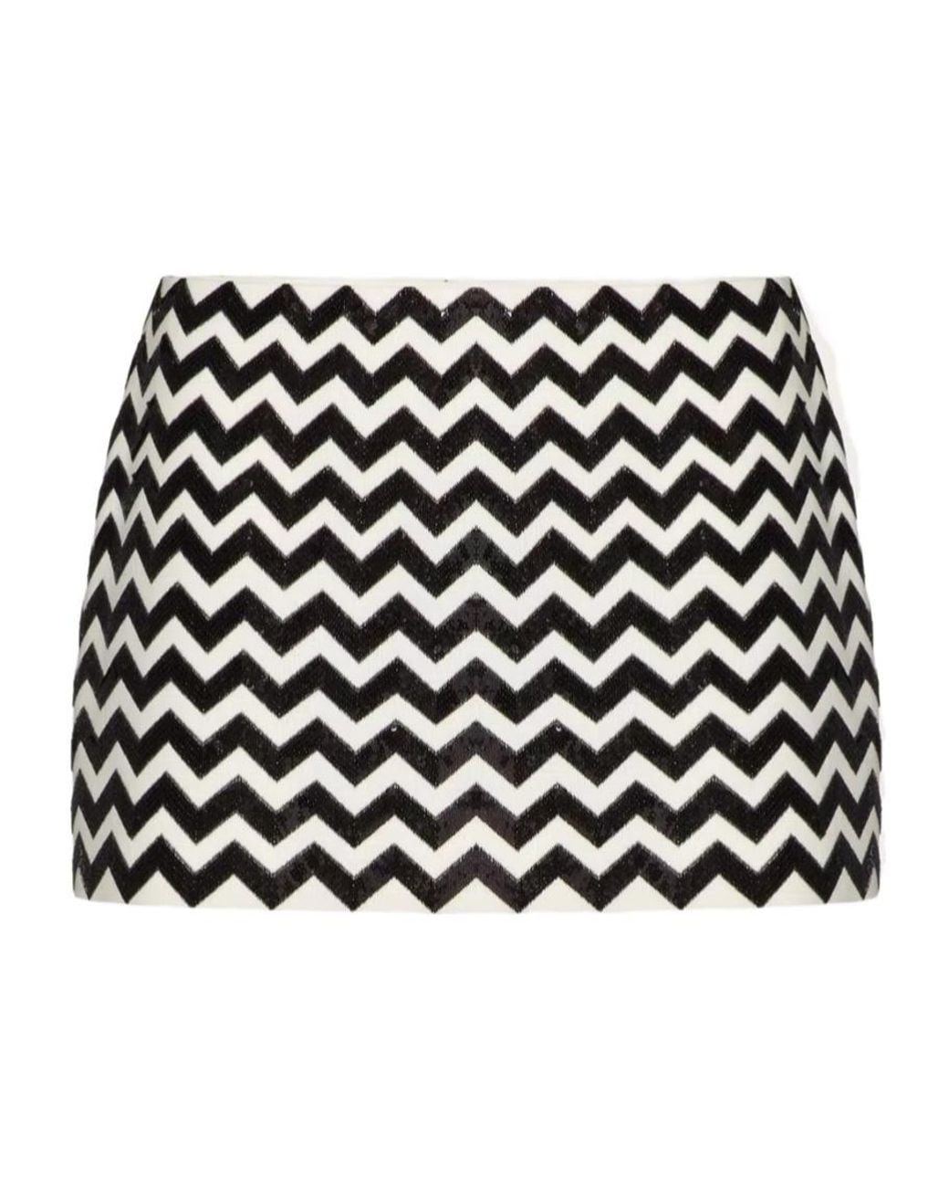Valentino Black Wavy Stripe Skirt