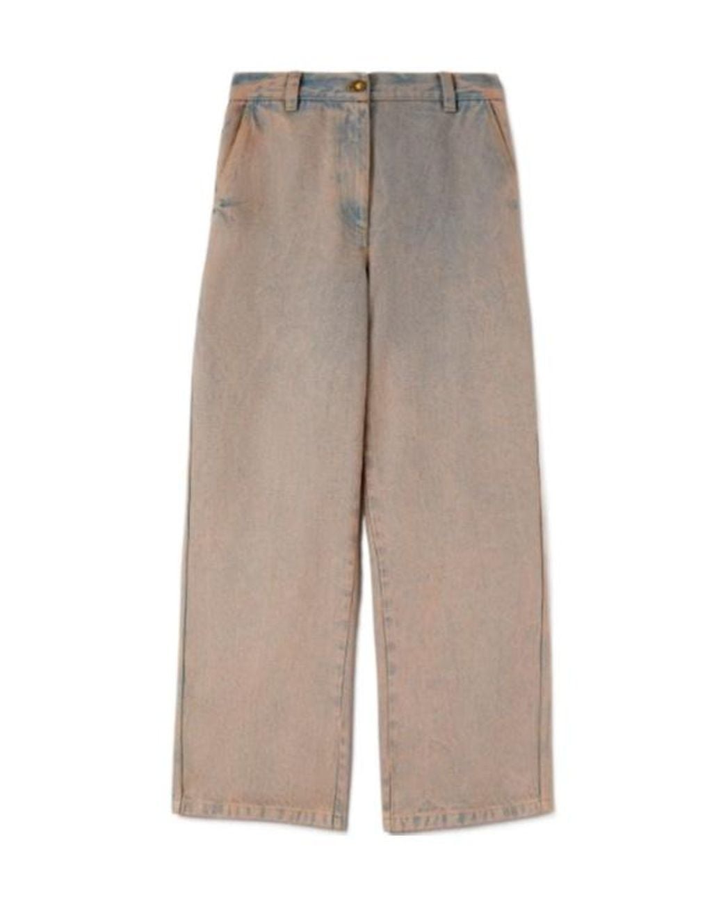 Palm Angels Gray Logo-Embroidered Overdye-Wash Jeans