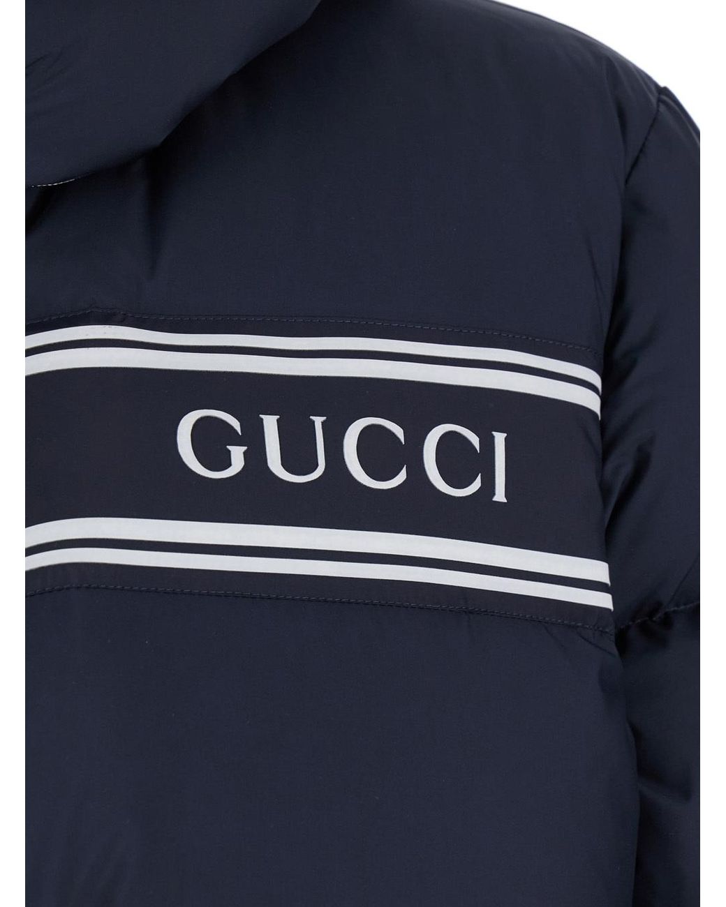 Gucci Blue Zip-Up Puffer Jacket for men