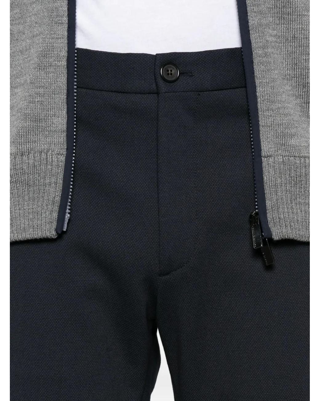 Incotex Blue Elastic-Waistband Trousers for men